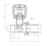 PERFEXIM Zawór grzejnikowy prosty do wlutowania 1/2" PHA-030/L